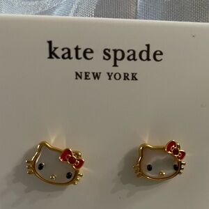 DECEMBER SALE Kate Spade Kids Gold and Red Cat Earring Studs. New
